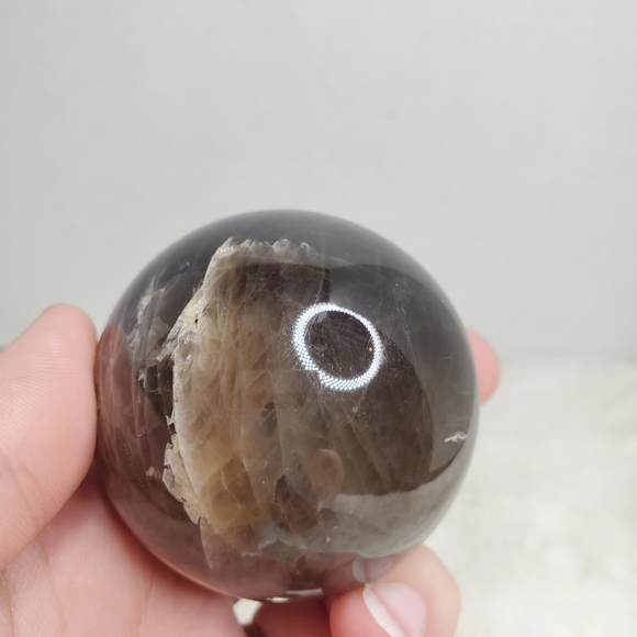 Flashy Black Moonstone Sphere - Picture 3 of 13